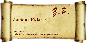 Zerbes Patrik névjegykártya